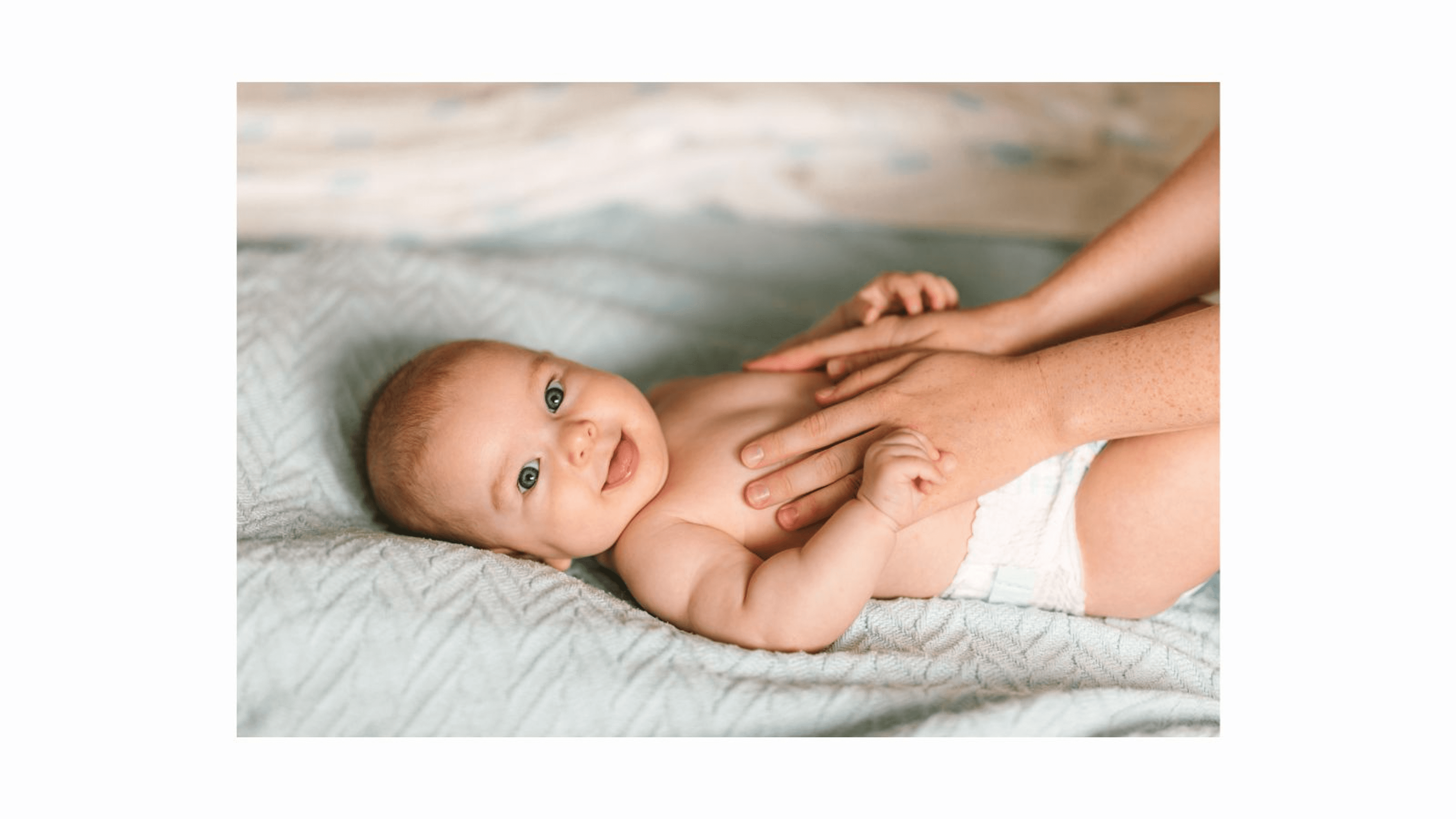 Baby being massaged