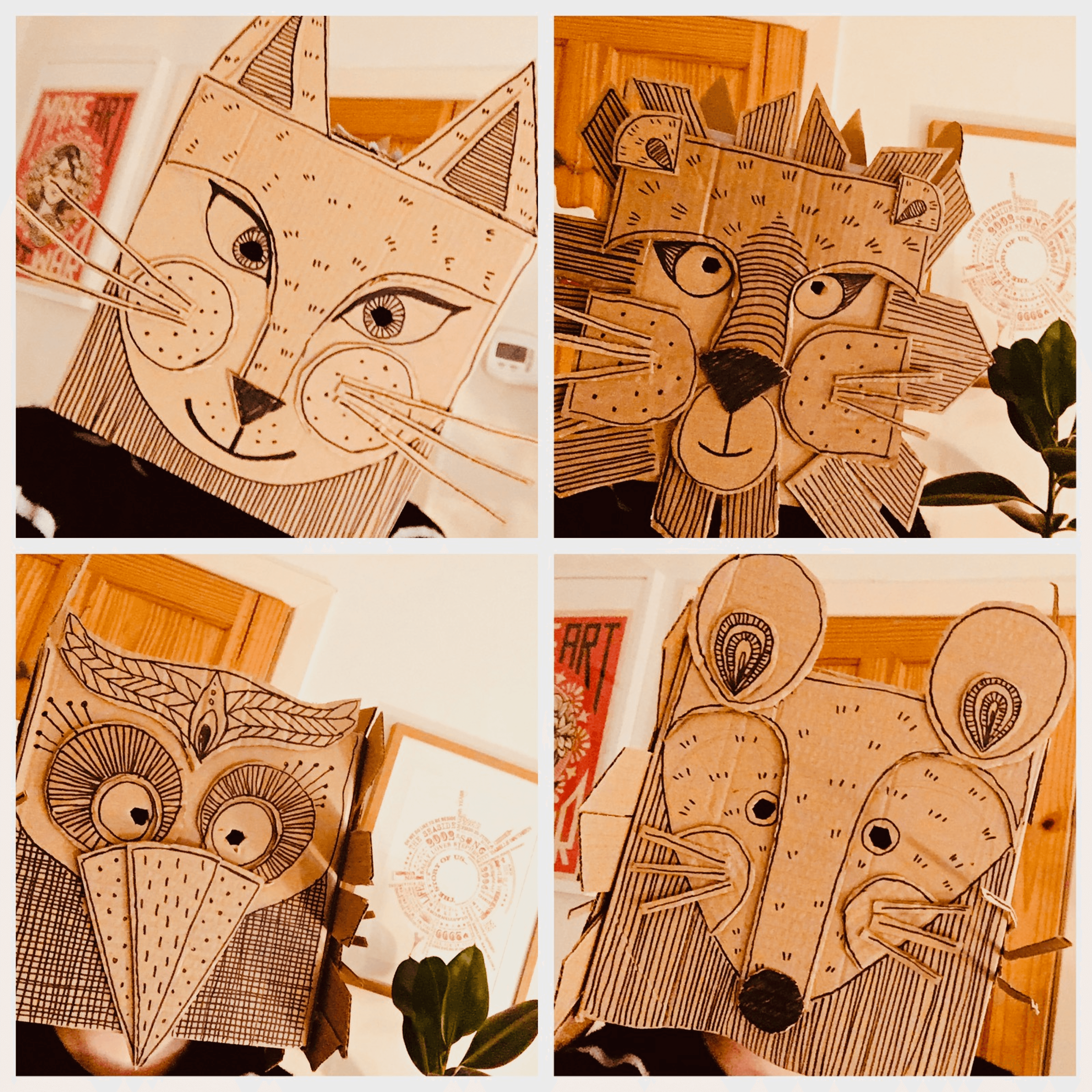 Cardboard masks
