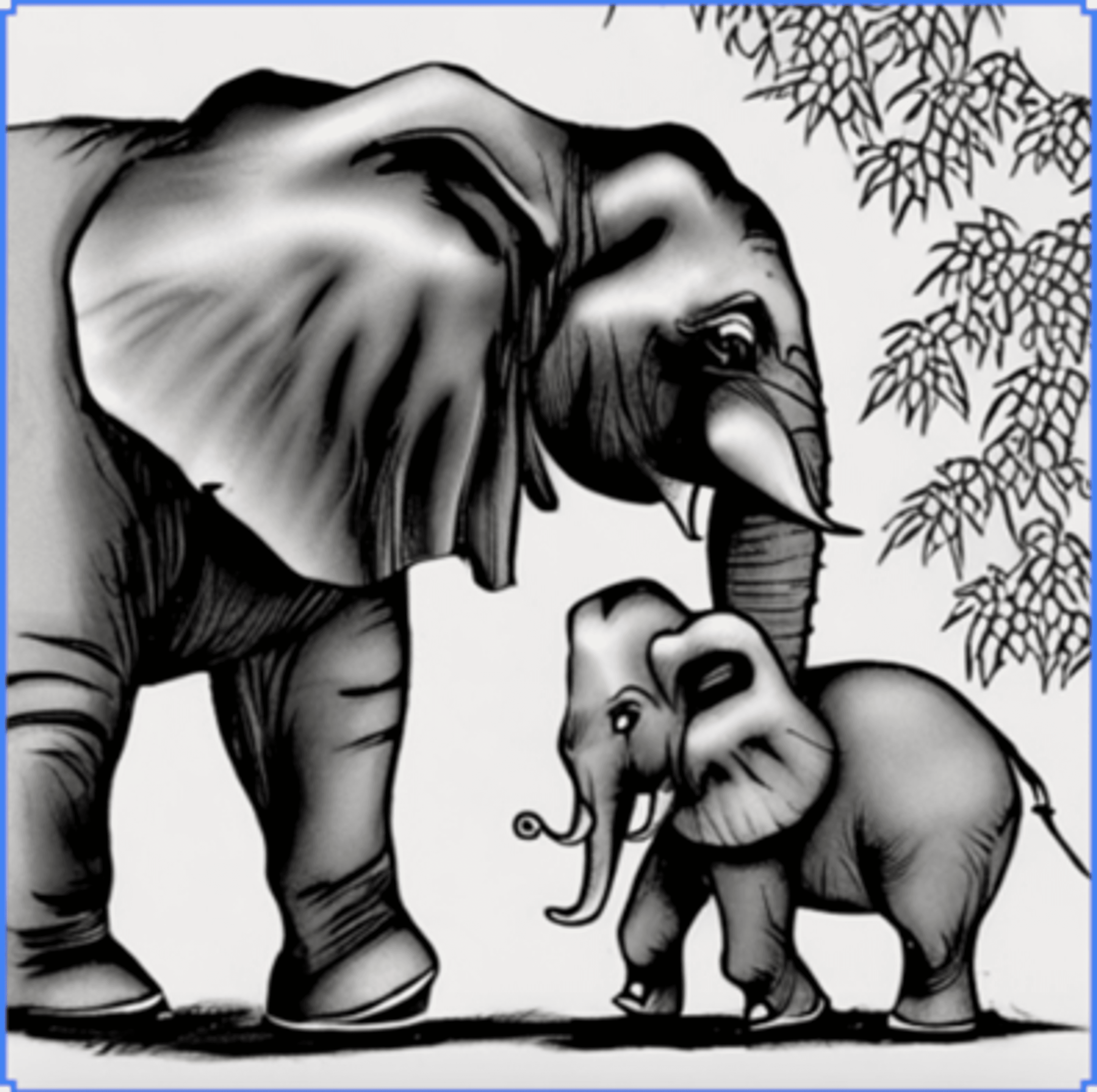 adult elephant with baby elephant
